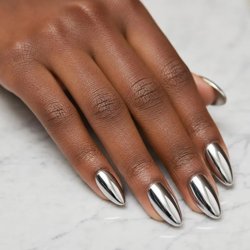 Chrome silver almond — SuperGel system